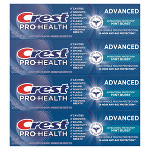 Crest Pro-Health Advanced Antibacterial Protection Toothpaste,5 oz 4 Pack, Teeth Whitening for adults, Breath Freshener, for Sensitive Teeth, Gum Health,