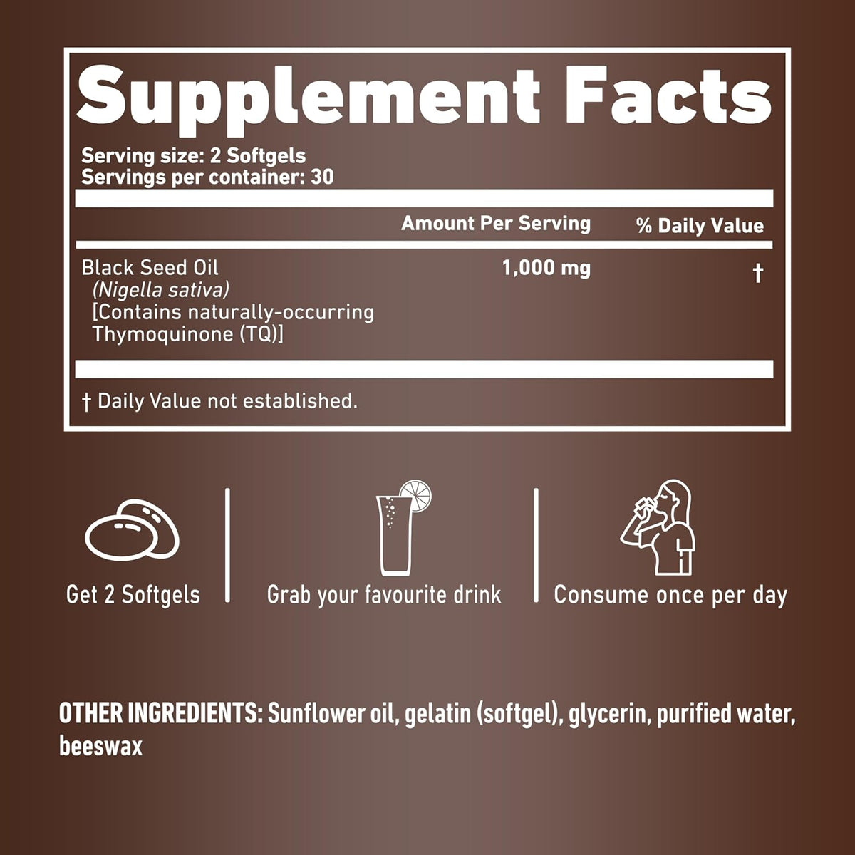 Resilia Ethiopian Black Seed Softgels 1000mg Per Serving – Premium Nigella Sativa Seed Oil Supplement – Digestive & Immune Support Formula – Easy to Swallow Soft Capsules 180 Count (Pack 3) - PrimeBioHealth - canada supplements